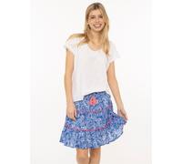 Minirock ZWILLINGSHERZ "Paisley", Damen, Gr. S/M, royalblau, Obermaterial: 100% Baumwolle, Röcke Minirock, Paisleymuster, Tasseln, kurzer Schnitt (47389212-S) royalblau