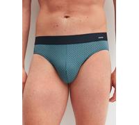 Minislip CALIDA "Cotton Code Design", Damen, Gr. XL (56), retro blau, Single Jersey, Obermaterial: 94% Baumwolle, 6% Elasthan, eng, Unterhosen, breiter Bund, mit Druck, eng, kurz, mit Logo, Baumwollmi