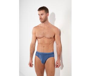 Minislip HOM "HO1", Herren, Gr. XL, blau (jeans blau), Obermaterial: 65% Baumwolle, 22% Modal, 13% Elasthan, unifarben, Unterhosen, bequem, weich, eng, elastisch, basic, breiter Bund, Baumwollmix (850