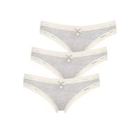Minislip LIKE IT "3er Pack Damen Minislip Kim", Damen, Gr. XL, bunt (ivory grau), Obermaterial: 95% Modal CMD. 5% Elasthan EL., Unterhosen (22063663-XL) ivory grau