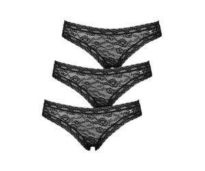 Minislip LIKE IT "3er Pack Damen Minislip Lisa", Damen, Gr. M, schwarz, Obermaterial: 100% Polyamid PA., Unterhosen (32252969-M) schwarz