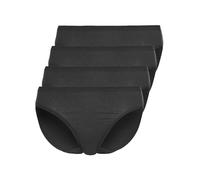 Minislip SASSA "4er Sparpack Slip Mini CASUAL COMFORT", Damen, Gr. 38, schwarz (schwarz schwarz), Stoff, Obermaterial: 95% Baumwolle CO. 5% Elasthan EL., Unterhosen (43248212-38) schwarz schwarz