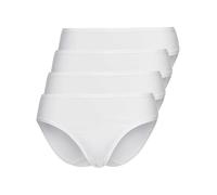 Minislip SASSA "4er Sparpack Slip Mini CASUAL COMFORT", Damen, Gr. 38, weiß (weiß weiß), Stoff, Obermaterial: 95% Baumwolle CO. 5% Elasthan EL., Unterhosen (27725232-38) weiß weiß
