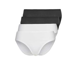 Minislip SASSA "4er Sparpack Slip Mini CASUAL COMFORT", Damen, Gr. 40, bunt (schwarz weiß), Stoff, Obermaterial: 95% Baumwolle CO. 5% Elasthan EL., Unterhosen (49560265-40) schwarz weiß