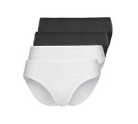 Minislip SASSA "4er Sparpack Slip Mini CASUAL COMFORT", Damen, Gr. 42, bunt (schwarz weiß), Stoff, Obermaterial: 95% Baumwolle CO. 5% Elasthan EL., Unterhosen (49560265-42) schwarz weiß