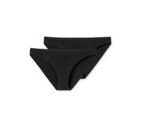 Schiesser Mini Slip 95/5 (95% Baumwolle) Unterwäsche schwarz Damen - 2er Pack, Größe 34