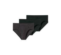 Schiesser Herren Slips 95/5 Supermini Cotton Stretch 3er-Pack uni/gestreift Schwarz S