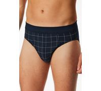 Minislip SCHIESSER "Fine Interlock", Herren, Gr. 8, blau (804, blau), Interlock, Obermaterial: 95% Baumwolle, 5% Elasthan, körpernah, Unterhosen, kariert, ohne Eingriff, softer Bund (86981466-8) 804,