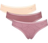 Minislip SLOGGI "GO Crush", Damen, Gr. M, bunt (2, multiple colours), Single Jersey, Obermaterial: 95% Baumwolle, 5% Elasthan, gemustert, unifarben, körpernah, Unterhosen, dehnbare Spitzendetails, uni