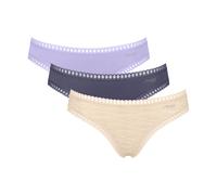 Minislip SLOGGI "GO Crush", Damen, Gr. M, lila, light combination, Single Jersey, Obermaterial: 95% Baumwolle, 5% Elasthan, körpernah, Unterhosen, dehnbare Spitzendetails, Cotton-Mix (99726335-M) lila