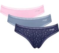 Minislip SLOGGI "GO Crush Mini C3P", Damen, Gr. XL, bunt (4, multiple colours), Single Jersey, Obermaterial: 95% Baumwolle, 5% Elasthan, gemustert, unifarben, körpernah, Unterhosen Minislip, mit Spitz