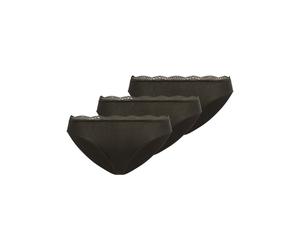 Minislip YSABEL MORA "BASIC COLLECTION COTTON WITH LACE", Damen, Gr. L, schwarz, Obermaterial: 95% Baumwolle, 5% Elasthan, unifarben, Unterhosen, mit feiner Spitze versehen (98577909-L) schwarz