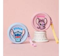 Miniso Disney Stitch Serie Silikon Münzbeutel (Engel, Pink), Weich & Leicht, Geschenke für Urlaubsfeiern Mini Geldbörse