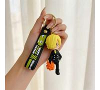 MINISO Official One Piece Sanji Schlüsselanhänger, 3D Anime Figur Taschenanhänger für Schulanfang Rucksäcke, Silikon Anhänger, Autoschlüssel Organizer
