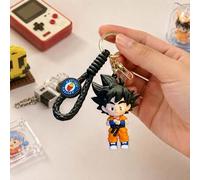 MINISO offizieller Dragon Ball Goku Schlüsselanhänger, 3D Anime Charakter klassisches Kampfsport Outfit, gewebtes Lanyard Taschenanhänger, Schulanfang
