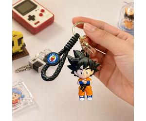MINISO offizieller Dragon Ball Goku Schlüsselanhänger, 3D Anime Charakter klassisches Kampfsport Outfit, gewebtes Lanyard Taschenanhänger, Schulanfang