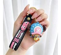 MINISO One Piece Chopper 3D Anime Figur, Premium matte PVC Schlüsselanhänger mit schwarzem Schlüsselband, Premium Taschenanhänger für Rucksack, Y2K Äs