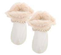 minkissy 1 Paar Schuhüberzüge aus Samt Einsätze für Lochschuh Männer Liner Knöchel flauschige Schuheinlagen Warme Loch-Schuheinlagen Winterplüsch-Schuheinlagen Hausschuhe Flanell Weiß