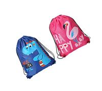 minkissy 2 Stück-Pack Kinder Schwimmtasche Kordelzugbeutel mit Nassfach Verschleißfestes Material Große Strandtasche für Schule Reisen Camping