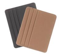 minkissy 2 Stück PU Kartenhüllen RFID Schutz Kartenetui für Ausweise Bankkarten Visitenkarten Schwarz Braun Langlebiger Kartenblocker Safe Case für Alltag