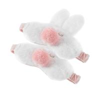 minkissy 2 Stück Schlafmaske Reise-Must-Haves schlafender Augenschirm Eyemask für Reisen tier schlafender augenschatten Netter tierischer Schlafaugenschatten Plüsch Weiß