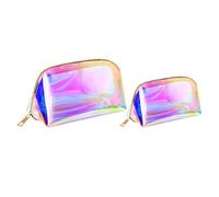 minkissy 2 Stück TPU Kosmetiktasche Durchsichtig Große Reise Make up Tasche Für Mädchen Kulturbeutel Reisebedarf