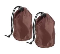 minkissy 2 Stück wasserdichte Regenponcho Aufbewahrungssäcke mit Kordelzug Kompakte Leichte Regenmanteltaschen in Kaffee-Farbton für Outdoor Camping Radfahren und Reisen