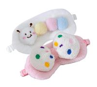 minkissy 2Stücke Süße Schlafmaske Für Elastische Augenmaske Mit Niedlichem Tierdesign Reisen Oder Zugfahrten Für Ungestörten Schlaf