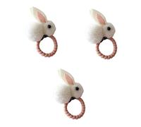 minkissy 3St Frauen Krawatte Chiffonschal für Damen Band-Haargummis Damenschals haarschmuck Haarbänder Pferdeschwanzhalter Mädchen Haargummi Hase Haarring dekorativer Korb Stirnband Weiß