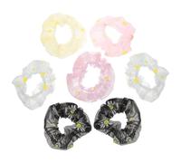 minkissy 7 Stück Blumen Haargummi Dehnbares Pferdeschwanz Haarseil in Candy Farben Haarschmuck für Mädchen und Damen Modischer Stretch Haarhalter für Alltag und Besondere Anlässe