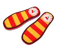 minkissy Gehäkelte Baumwoll Pantoffelsohlen mit Rutschfester Gummisohle Weiche Selbstgemacht Schuhsohlenpolster für Damen und Herren Komfortable Hausschuhzubehör