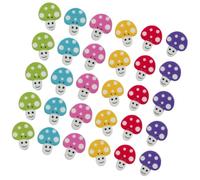 minkissy Holzknöpfe Pilzform 50 Stück Bunte Selbstgemacht Bastelknöpfe mit Glatter Oberfläche für Kleidung Nähen und Bastelarbeiten Zufälliger Stil