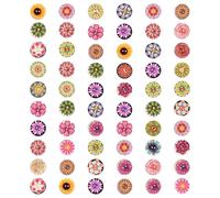 minkissy Holzknöpfe zum Annähen 20mm Rund Vintage mit Blumenmuster Kreative Selbstgemacht Nähknöpfe Nähzubehör für Bastelarbeiten Taschen und Kleidung 200 Stück Mix Zufällige Farbe