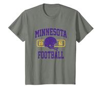 Minnesota Football Athletic Vintage Sports Team Fan Geschenk T-Shirt, Kinder, Heidekraut/Armeegrün, 128