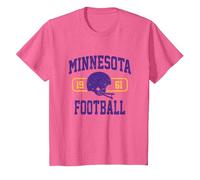 Minnesota Football Athletic Vintage Sports Team Fan Geschenk T-Shirt, Kinder, Rosa Meliert, 116