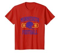 Minnesota Football Athletic Vintage Sports Team Fan Geschenk T-Shirt, Kinder, Rot, 92