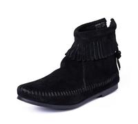 Minnetonka Back Zipper 289, Damen Kurzschaft Mokassin Stiefel, Schwarz (BlackBlack), 37 EU