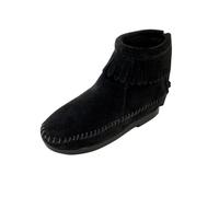 Minnetonka Back Zipper Boot, Unisex-Kinder Stiefel, Schwarz (Black), 32/33 EU