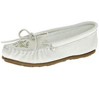 Minnetonka Damen Deerskin Beaded Moc Mokassin, Weiß (WhiteWhite), 35 EU