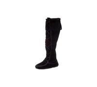 Minnetonka Damen Front Lace Knee High Boot Mokassin Stiefel, Schwarz (Black), 40 EU