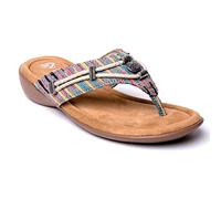 Minnetonka Damen Silverthorne 360 Sandale/Flip Flops,Hergestellt aus echtem Leder, ultraleichte EVA-Außensohlen, Türkisfarbenes Korbgeflecht, 40.5 EU