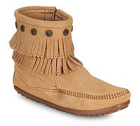 Minnetonka Damenstiefel DOUBLE FRINGE SIDE ZIP BOOT in Braun 36