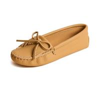 Minnetonka Kilty Damen-Mokassin mit weicher Ledersohle, Naturleder, 42 EU