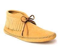 Minnetonka Klassische Fransen-Mokassin-Stiefel für Herren, Softsole Tan, 47 EU