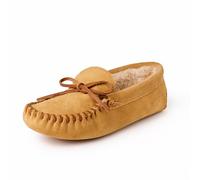 Minnetonka Men's Pile Lined Softsole Moccasin, Tan, 8 M US