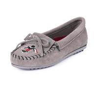 Minnetonka Thunderbird Animikii Damen Mokassins mit Perlen, GRAU, 6.5