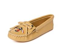 Minnetonka Thunderbird Animikii Damen-Mokassins mit weicher Ledersohle, mit Perlen, Natürlich, 42 EU