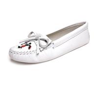 Minnetonka Thunderbird Damen Mokassin mit weicher Ledersohle, Weiss/opulenter Garten, 6.5