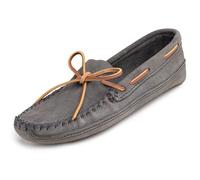 Minnetonka Weiche Ledersohle für Herren mit doppelter Unterseite, Grauer Ruff, 41.5 EU