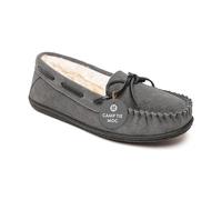 Minnetonka Women's Camp Tie Moc, Charcoal, 8 M